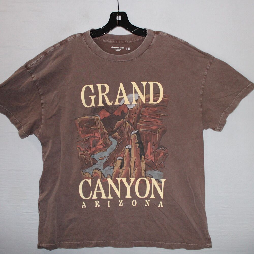 Grand Canyon Arizona Shirt Mens Size 2XL XXL Brown Faded Worn Relaxed Tee A & F